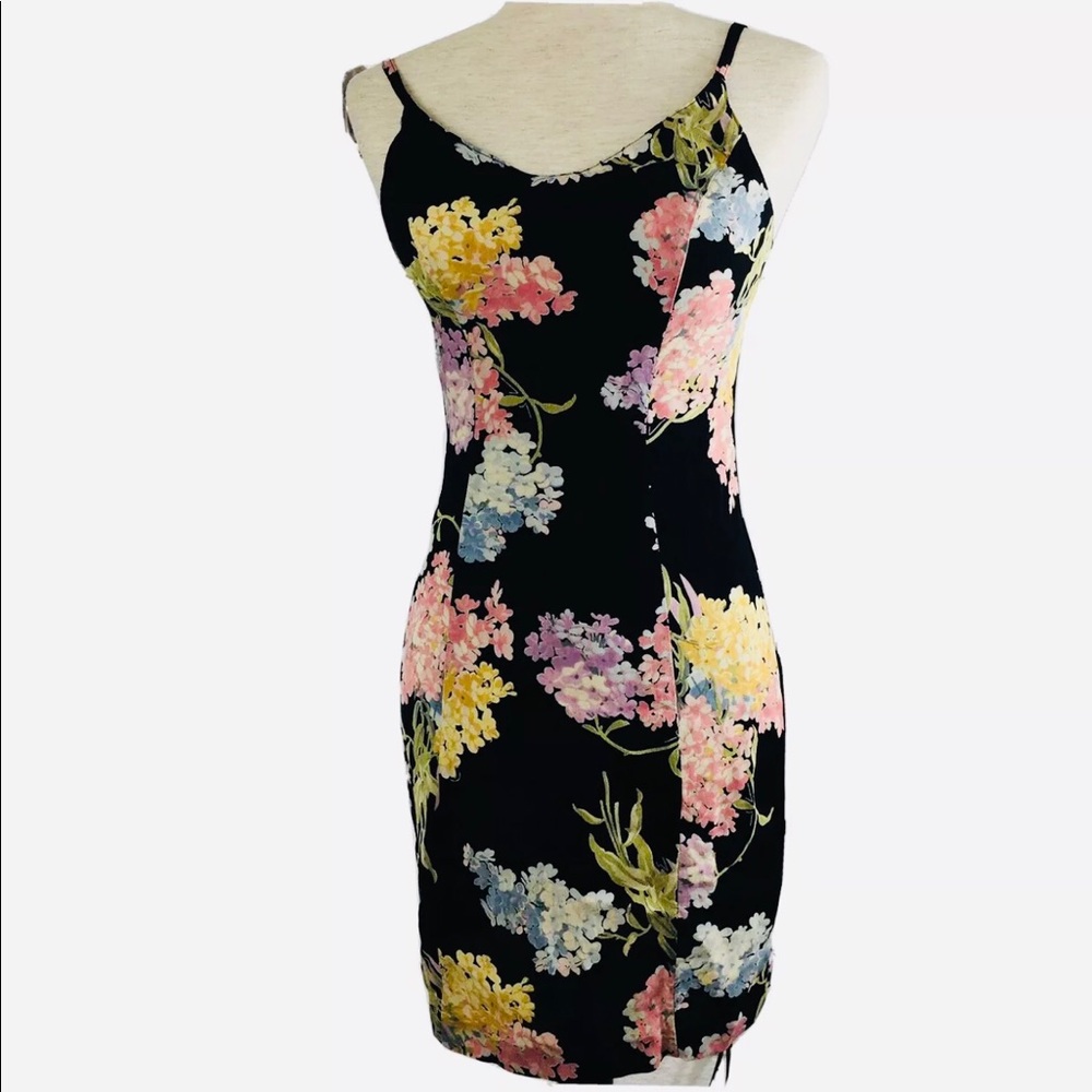 BETSEY JOHNSON NEW YORK BLACK ROSE DRESS SIZE P